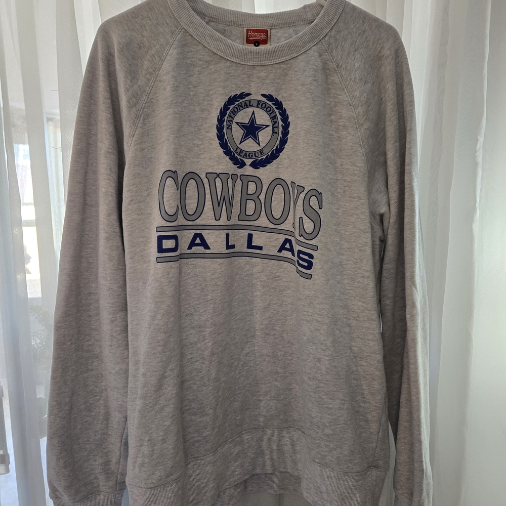 HOMAGE Light Gray Crewneck Sweatshirt with Red Label